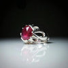 Xmas Gift African Ruby Yaqoot Sterling Silver Ring Mens Natural Ruby Stone Ring