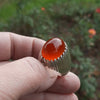 Xmas Gift Yemeni Blood Red Aqeeq Akik Haqeeq Hadeed Ring Real Yamani Aqeeq Ring